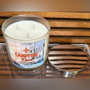 Rare HTF Bath & Body Works Campfire Donut 3-Wick Candle